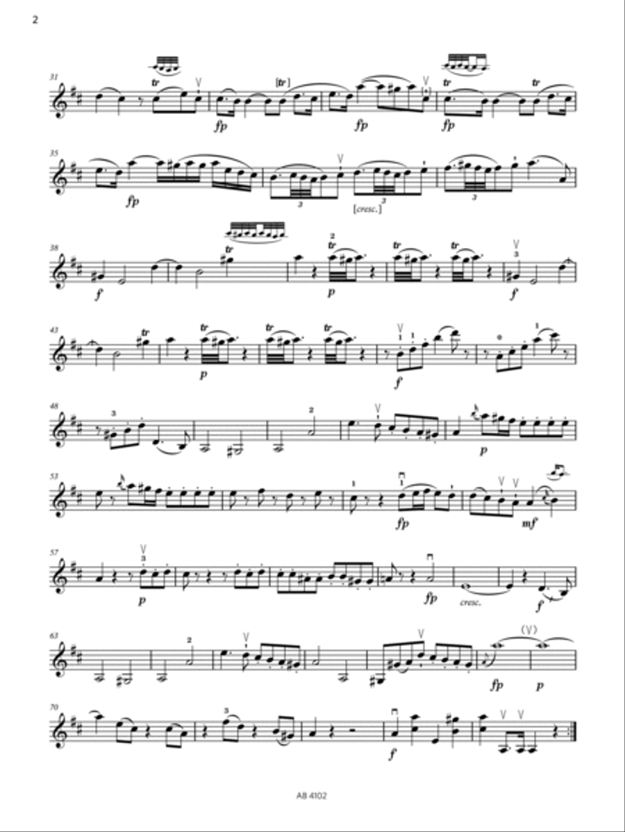 Allegro con spirito (Grade 8, A2, from the ABRSM Violin Syllabus from 2024) Violin Solo scores gallery preview page 2
