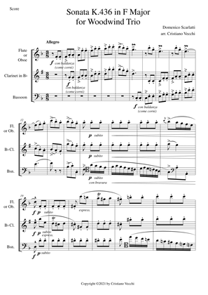 Sonata K.436 in F Major for Woodwind Trio