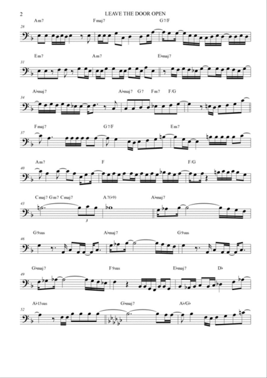 Leave The Door Open Cello Solo scores gallery preview page 2