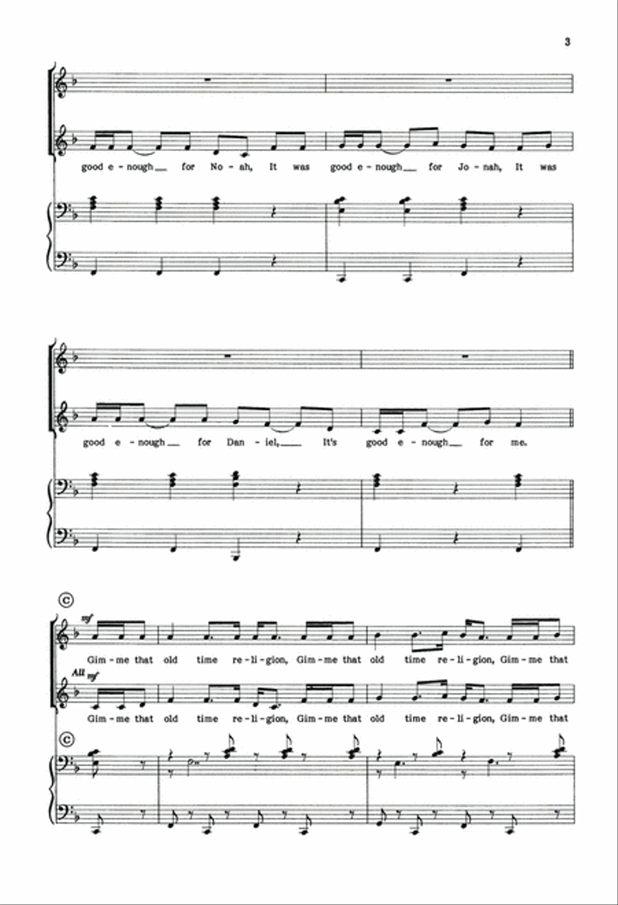 Gimme That Old Time Religion TB scores gallery preview page 3