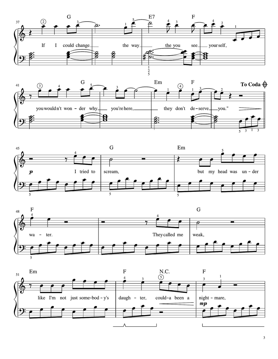 Everything I Wanted Easy Piano scores gallery preview page 3