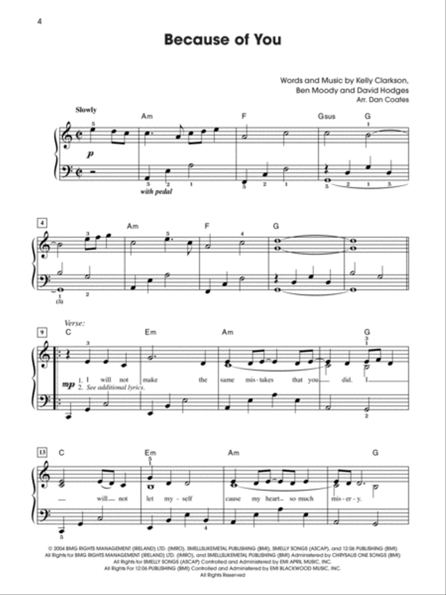 The Giant Book of Pop & Rock Sheet Music Easy Piano scores gallery preview page 12