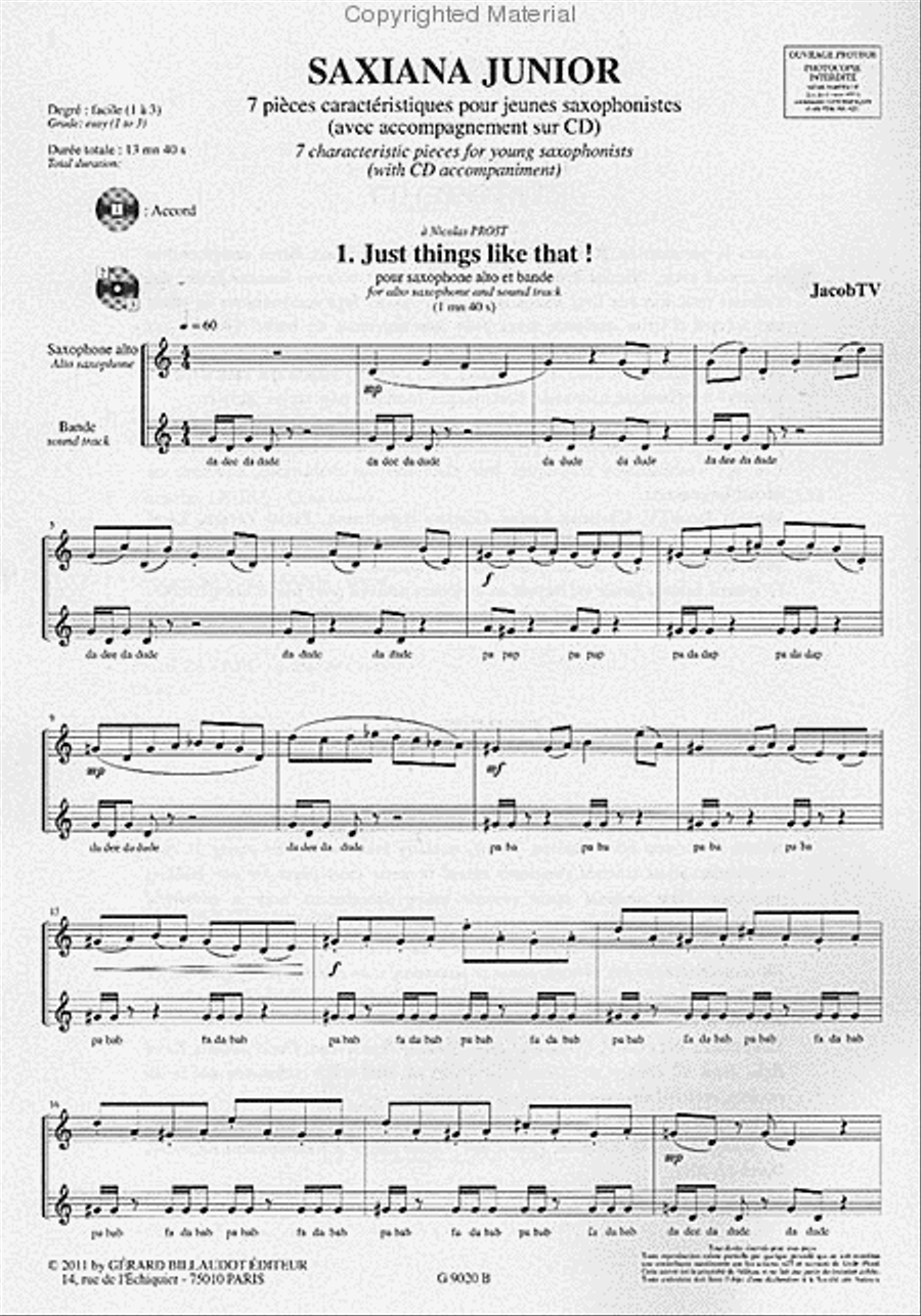 Saxiana Junior Saxiana Junior Alto Saxophone scores gallery preview page 2
