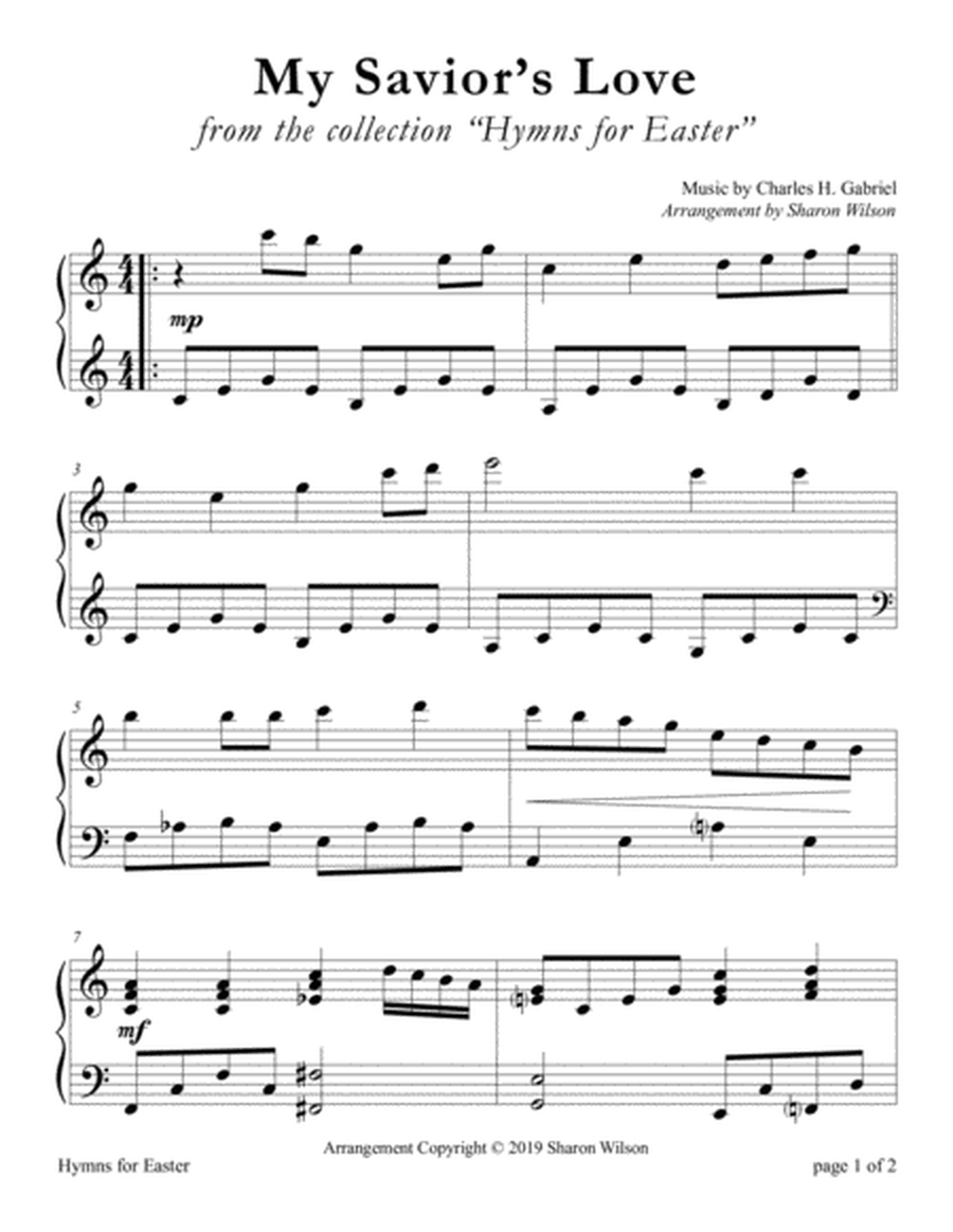 My Savior's Love (LARGE PRINT Piano Solo) image number null