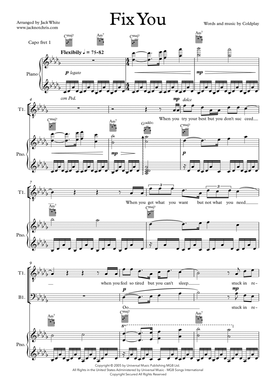 Fix You TTBB scores gallery preview page 1