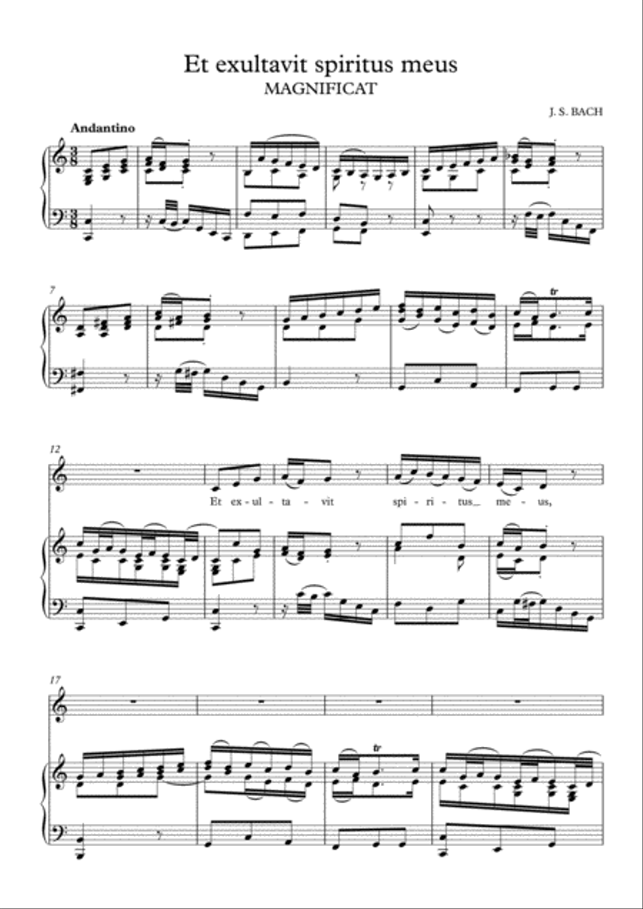 Et exultavit spiritus meus - Magnificat (C Major) Et exultavit spiritus meus - Magnificat (C Major) Voice scores gallery preview page 2