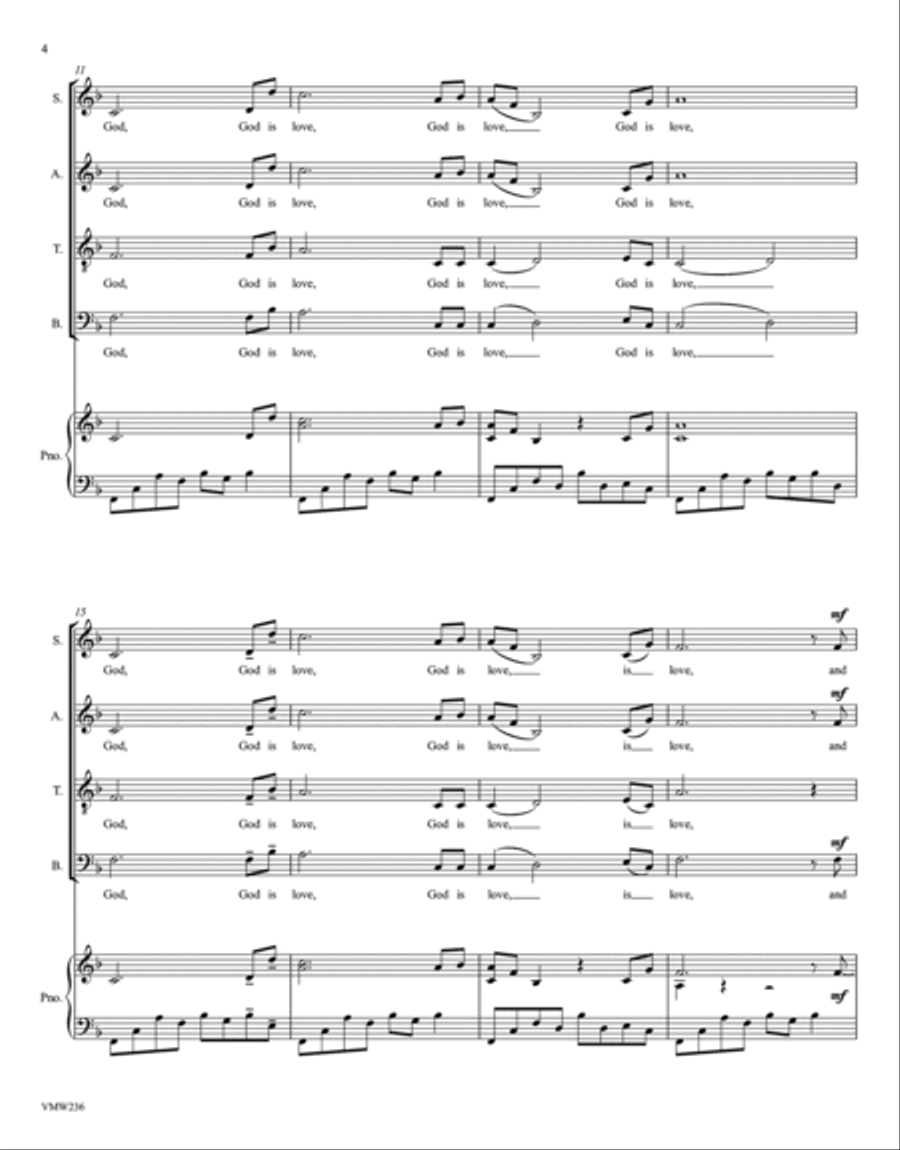 God Is Love 4-Part scores gallery preview page 5