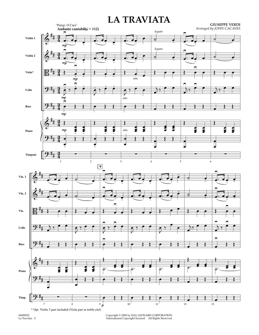 La Traviata - medley String Orchestra scores gallery preview page 2