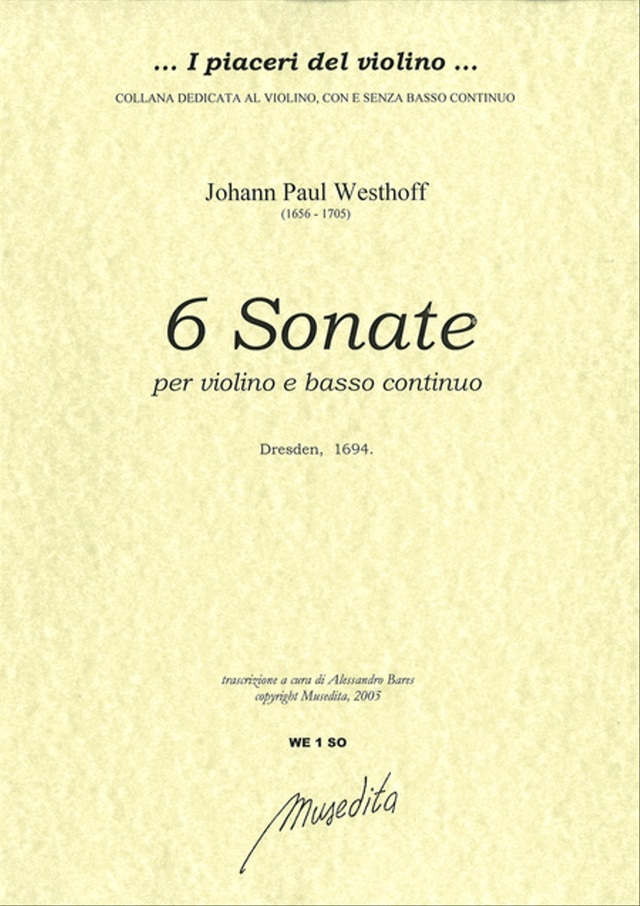 Sonate a violino solo (Dresden, 1694) Violin scores gallery preview page 1