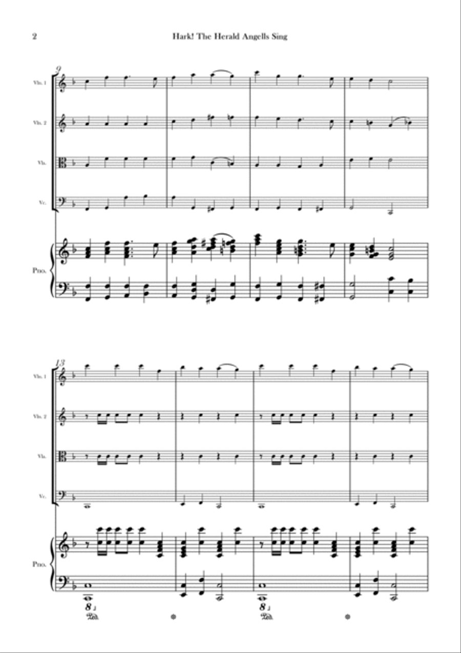 Hark! The Herald Angells Sing String Quartet scores gallery preview page 2