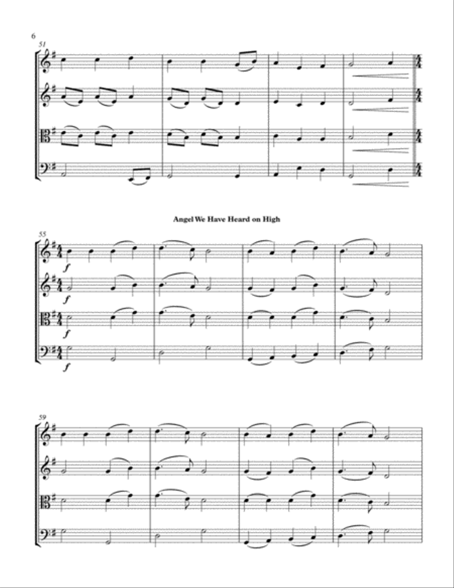 Four Christmas Songs for String Quartet String Quartet scores gallery preview page 6