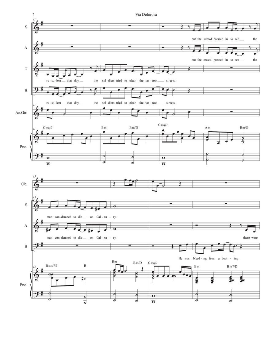 Via Dolorosa Piano, Vocal scores gallery preview page 2