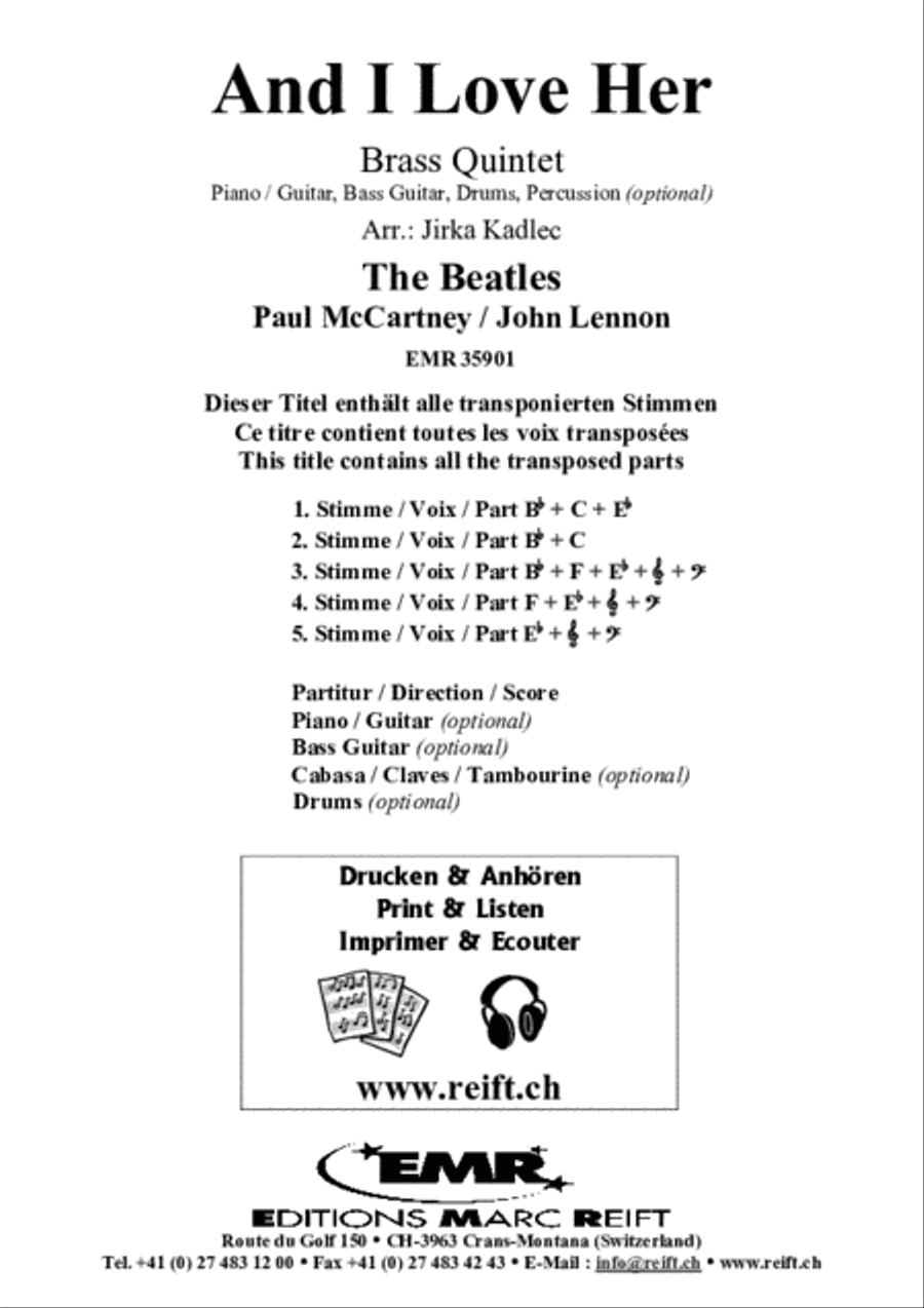 And I Love Her Brass Band scores gallery preview page 2