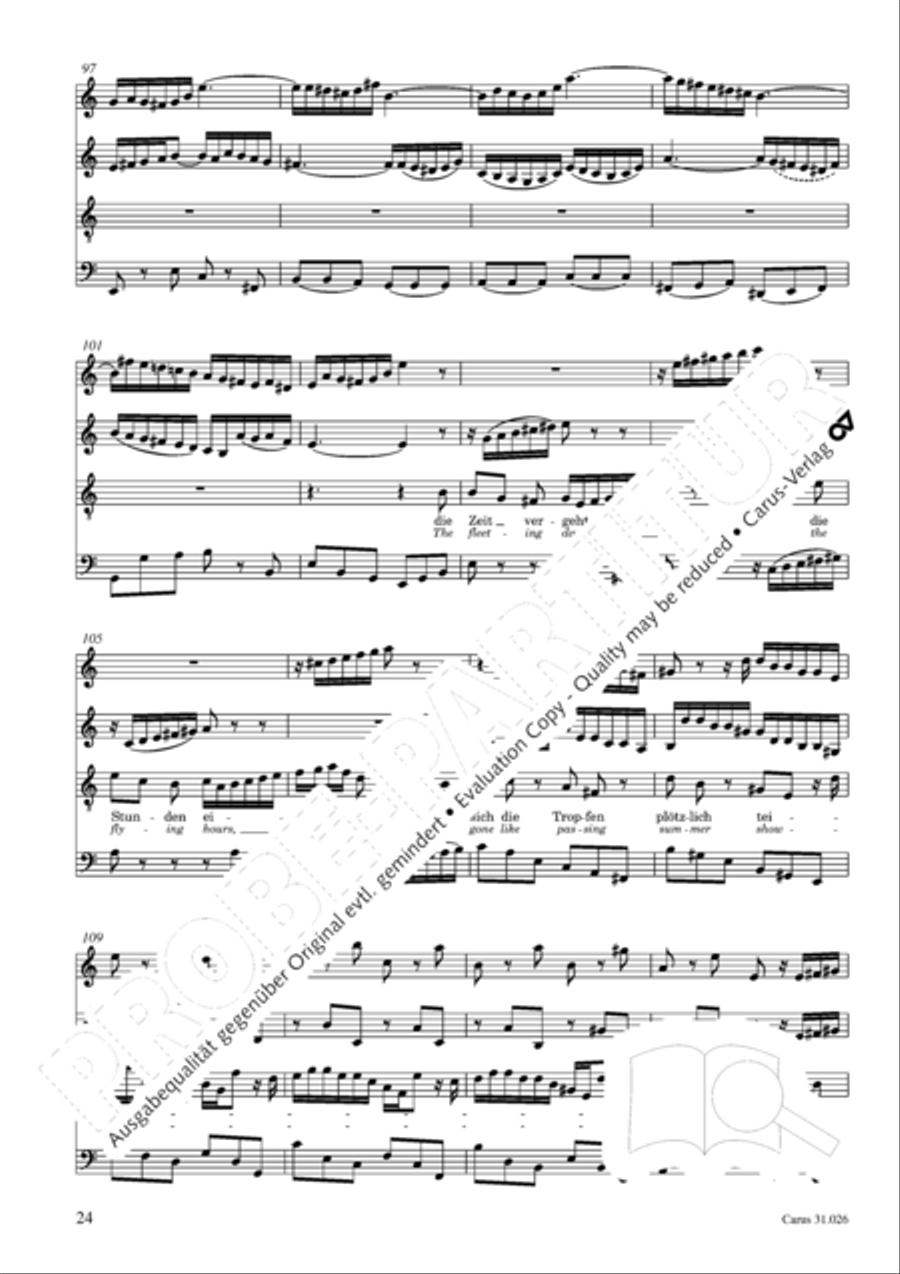 Ah, how fleeting, ah, how futile (Ach wie fluchtig, ach wie nichtig) 4-Part scores gallery preview page 25