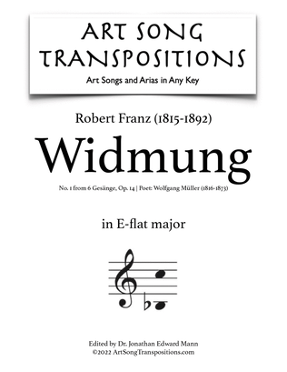 FRANZ: Widmung (transposed to E-flat major)