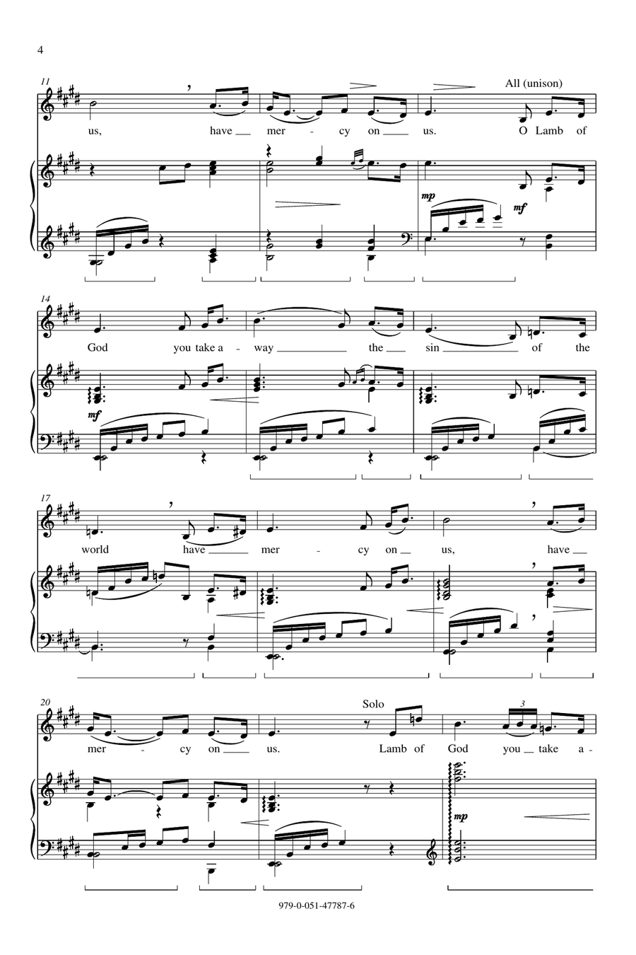 Agnus Dei Agnus Dei Unison Choir scores gallery preview page 2