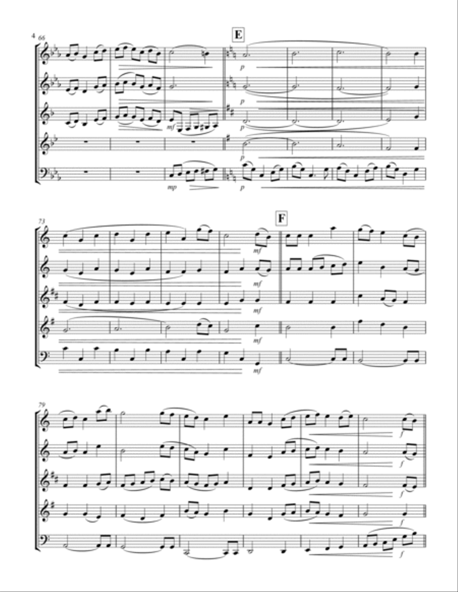 The Holly and the Ivy (for Woodwind Quintet) Woodwind Quintet scores gallery preview page 5
