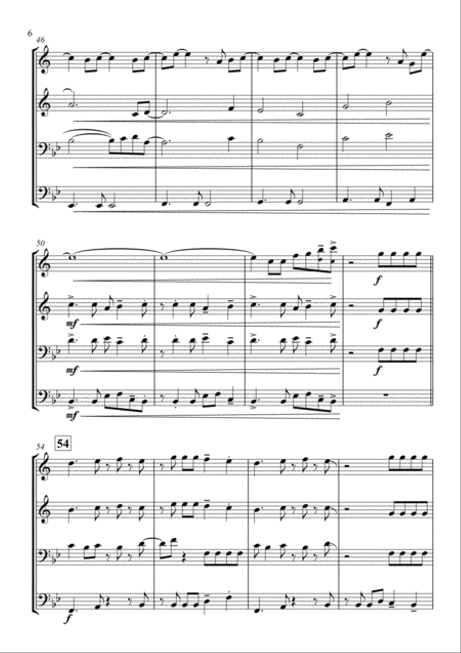 Every Little Thing She Does Is Magic Brass Quartet scores gallery preview page 6