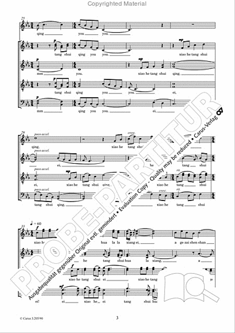 Water Flowing in the Brook (Xiao he tang shui) SSAATTBB scores gallery preview page 4