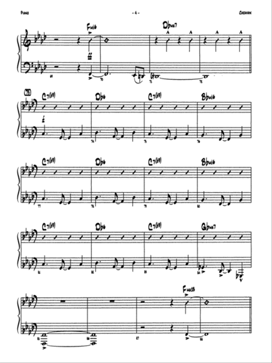 Caravan: Piano Accompaniment Jazz Ensemble scores gallery preview page 4