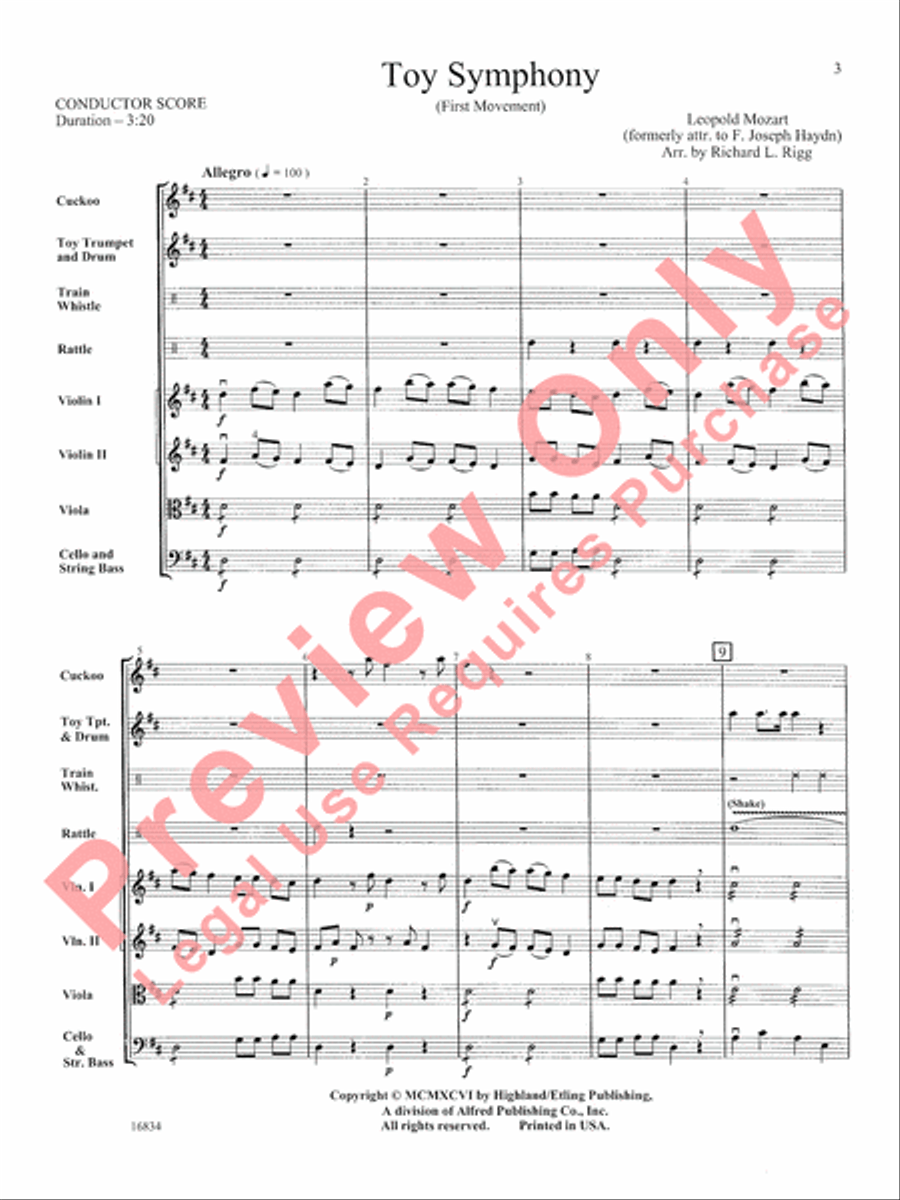 Toy Symphony String Orchestra scores gallery preview page 4