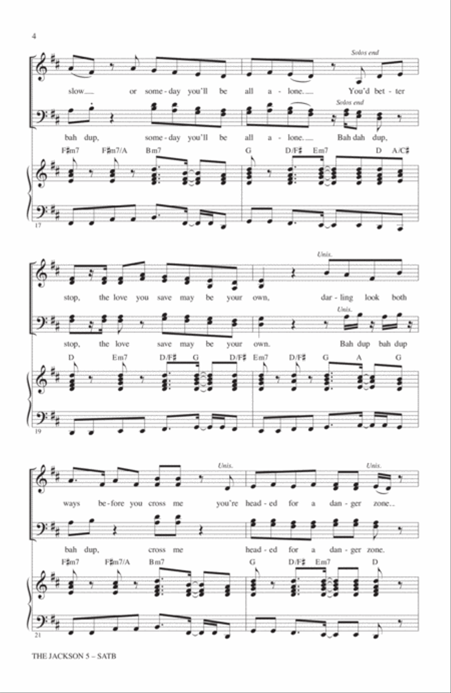 The Jackson 5 (from Motown the Musical) 4-Part scores gallery preview page 3