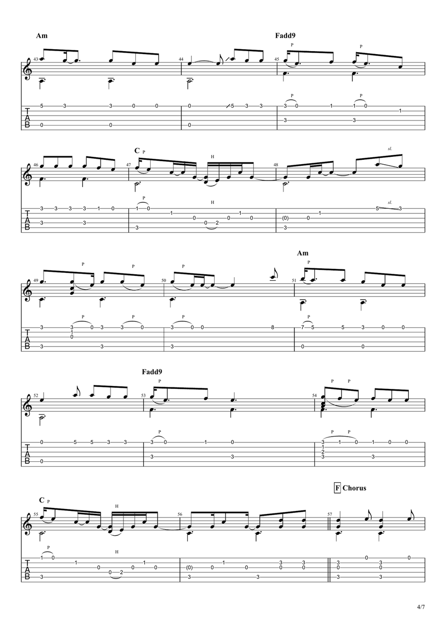 Humble And Kind Guitar Tablature scores gallery preview page 5