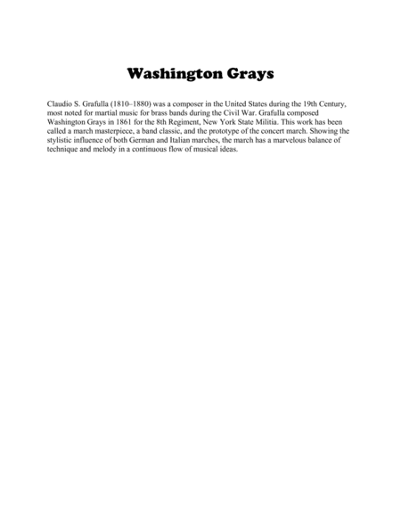 Washington Grays March for Brass Quintet image number null