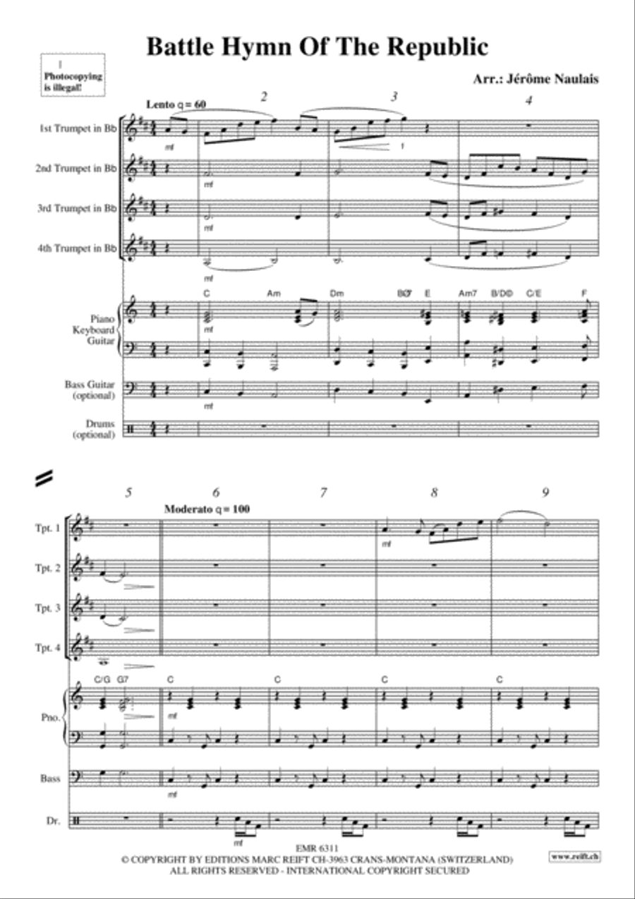 Battle Hymn Of The Republic Trumpet scores gallery preview page 3