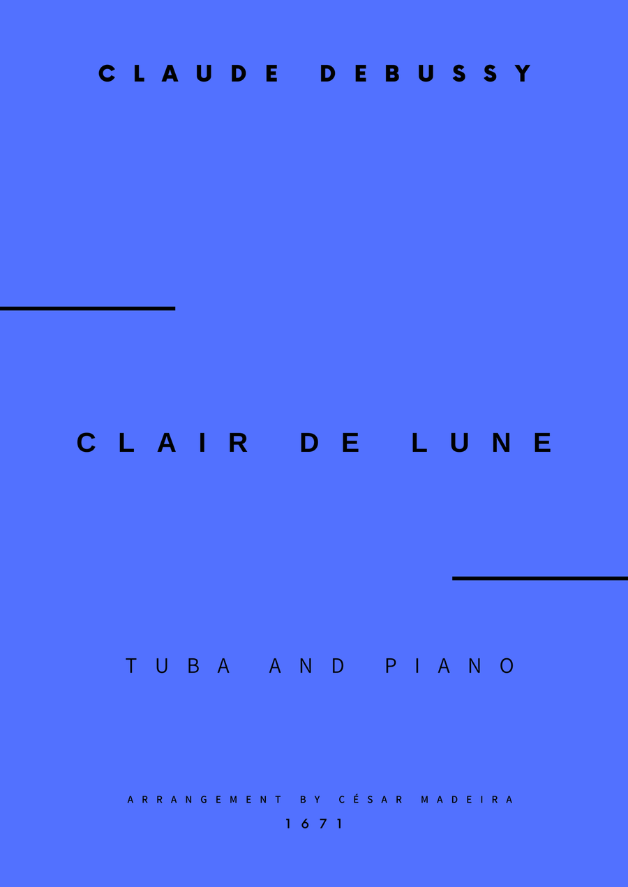 Clair de Lune by Debussy - Tuba and Piano (Full Score and Parts) Piano scores gallery preview page 1