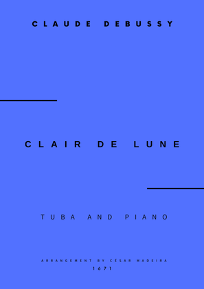Book cover for Clair de Lune by Debussy - Tuba and Piano (Full Score and Parts)