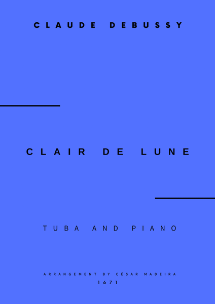 Clair de Lune by Debussy - Tuba and Piano (Full Score and Parts) image number null