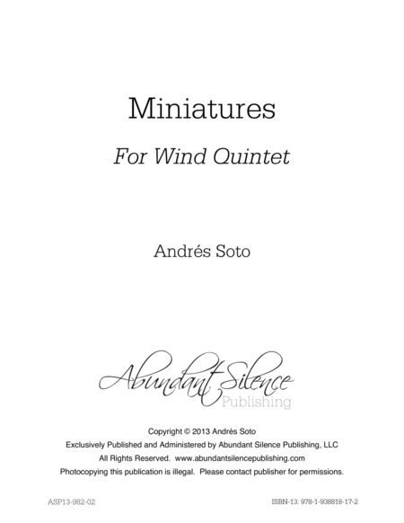 Miniatures: For Wind Quintet