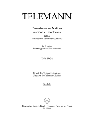 Book cover for Ouverture des Nations anciens et modernes G major TWV 55:G 4