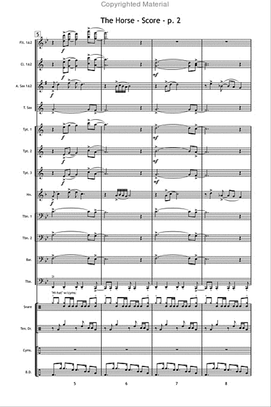 The Horse The Horse Marching Band scores gallery preview page 3