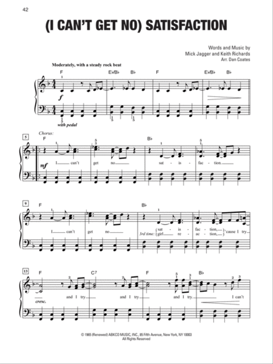 A Decade of Pop Hits -- 1960s Easy Piano scores gallery preview page 4