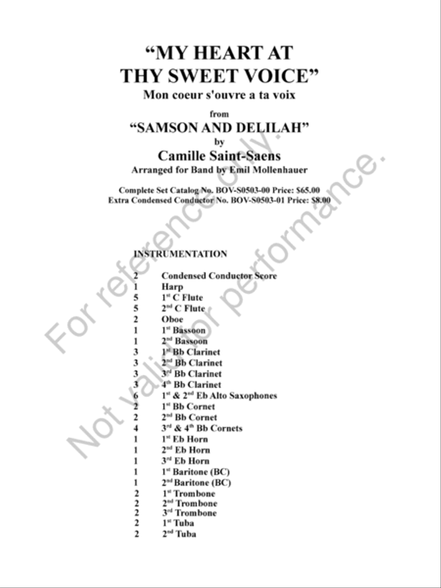 Mon coeur s'ouvre a ta voix Concert Band scores gallery preview page 2