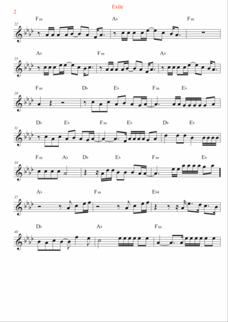 Exile Tenor Saxophone scores gallery preview page 2