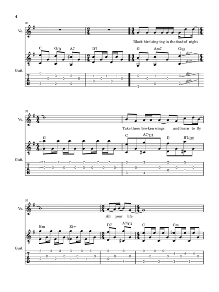 Blackbird Acoustic Guitar scores gallery preview page 4