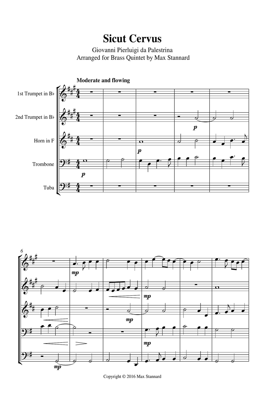 Sicut Cervus Brass Ensemble scores gallery preview page 2