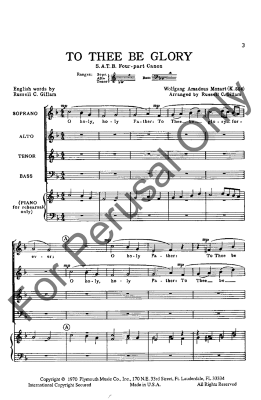 To Thee Be Glory 4-Part scores gallery preview page 2
