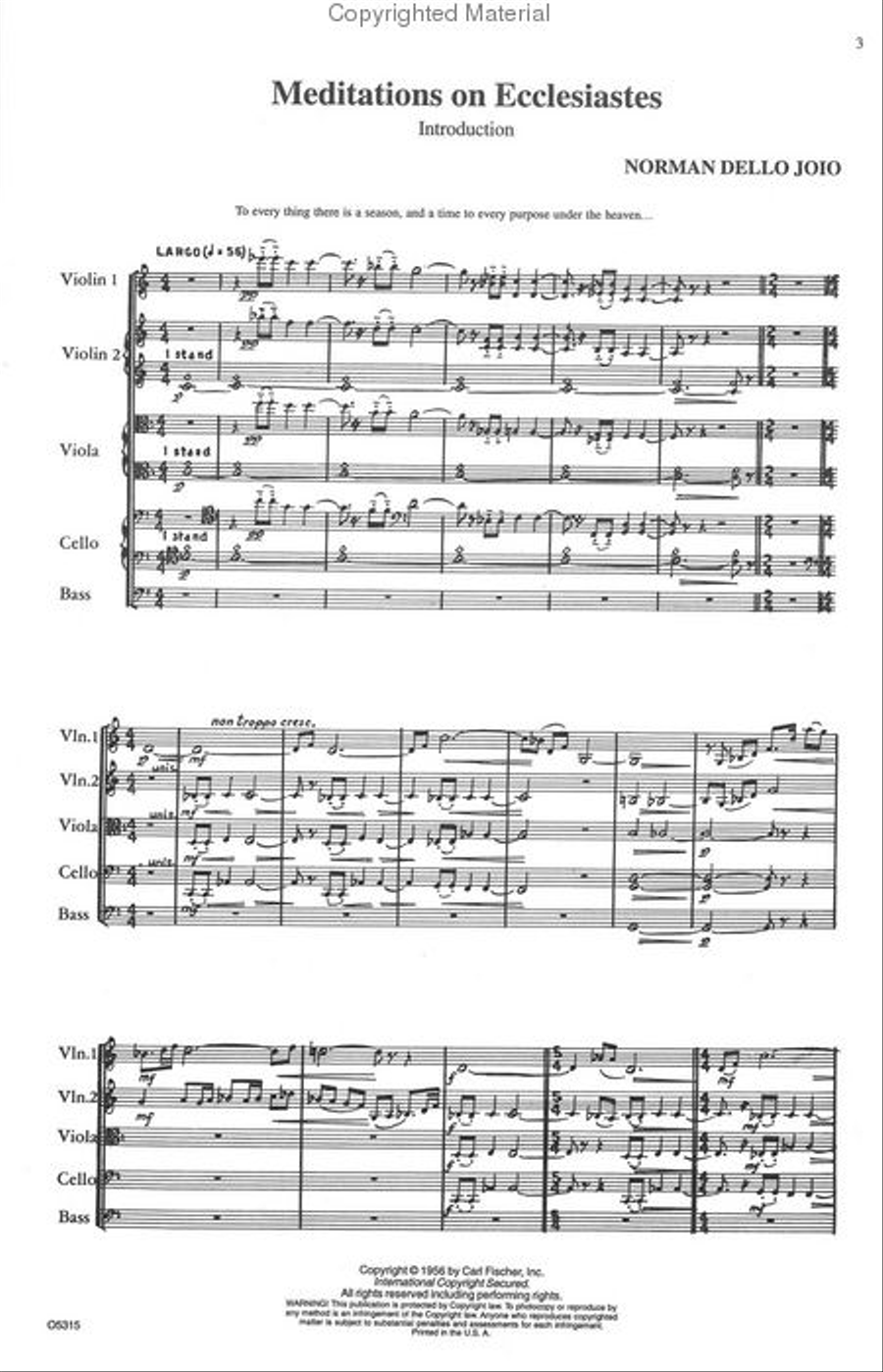 Meditations on Ecclesiastes Double Bass scores gallery preview page 2