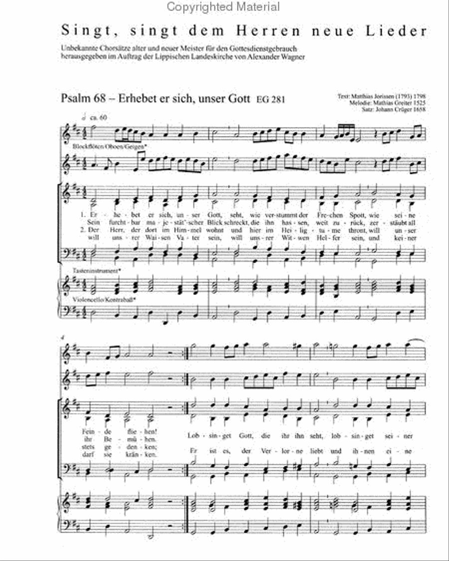 Cruger; Marx: Erhebet er sich, unser Gott Score scores gallery preview page 3