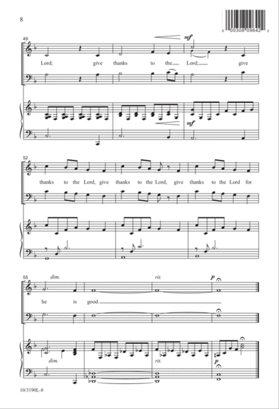 A Psalm of Thanks 2-Part scores gallery preview page 8