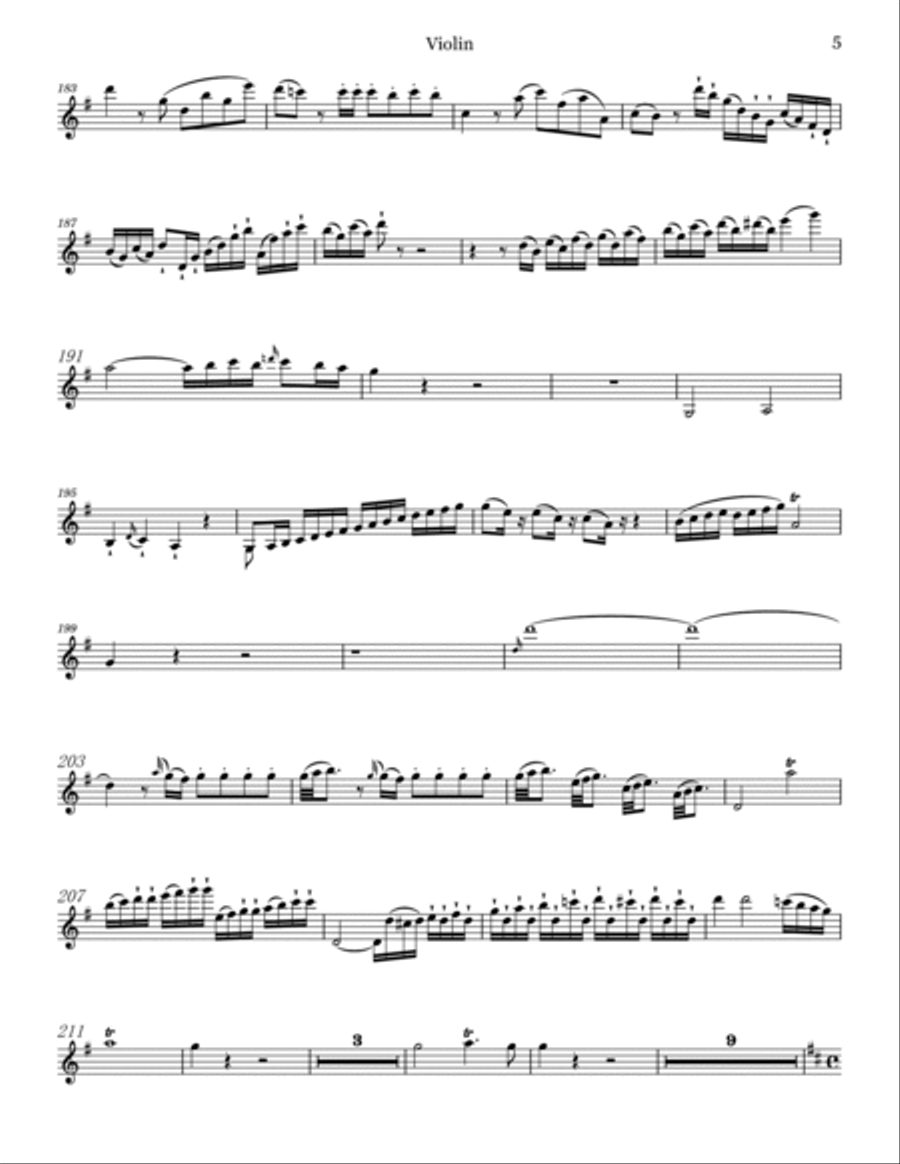 Mozart - Violin Concerto No.3 in G major, K.216 - Original For Violin Solo Complete Violin Solo scores gallery preview page 5