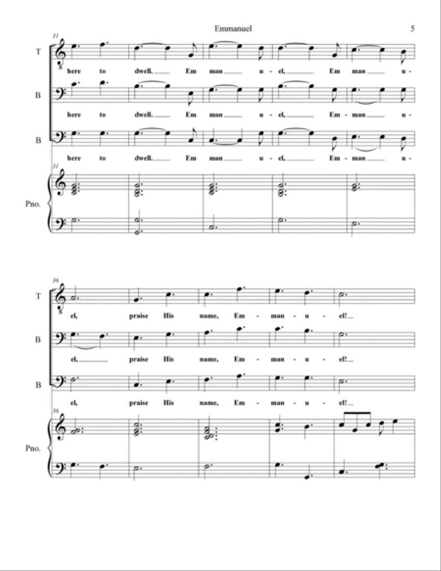 Emmanuel (hallowed Manger Ground) Choir scores gallery preview page 5