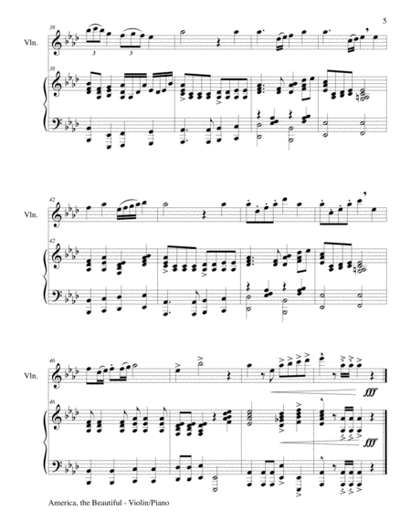 CELEBRATE AMERICA (A suite of 3 great patriotic songs for Violin & Piano with Score/Parts) image number null