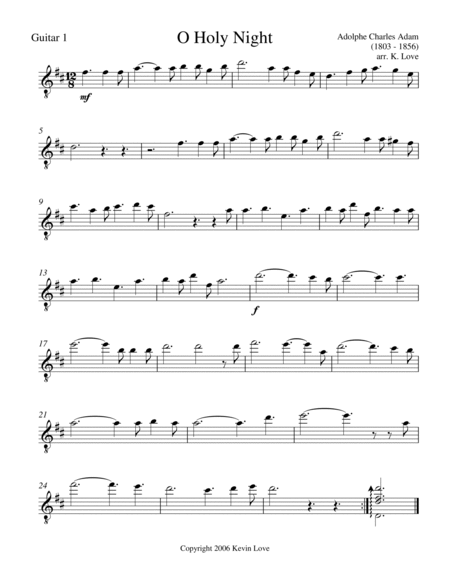 O Holy Night (Guitar Quartet) - Score and Parts image number null