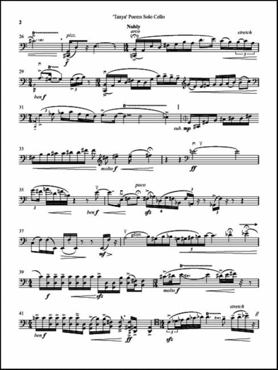 Tanya Poems Cello Solo scores gallery preview page 4