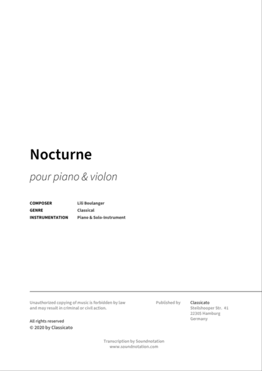 Nocturne Nocturne Violin Solo scores gallery preview page 2